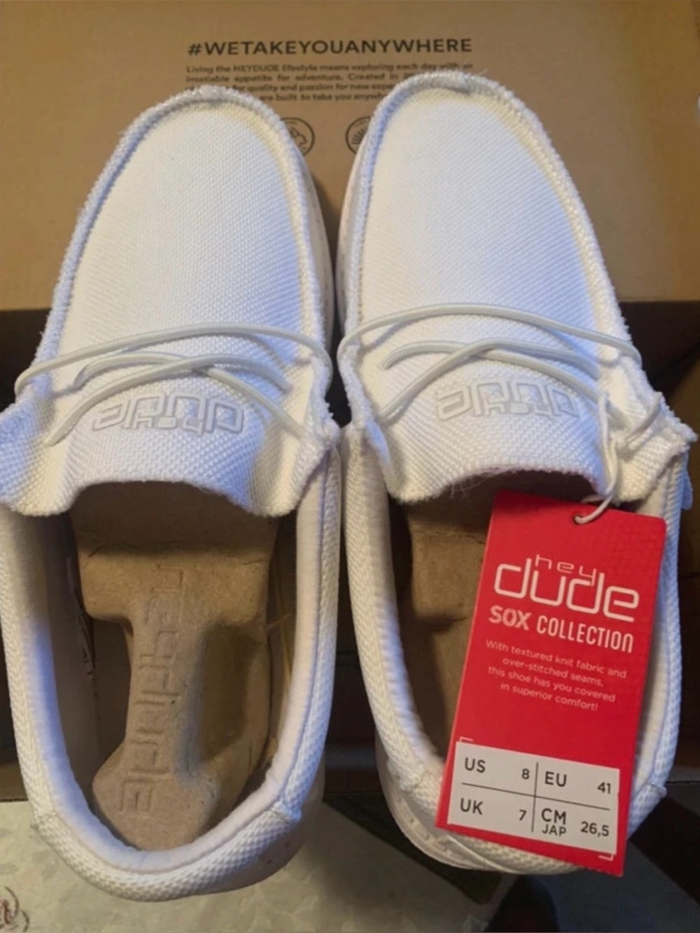 Hey Dude White Wally Sox Canvas Slip-On